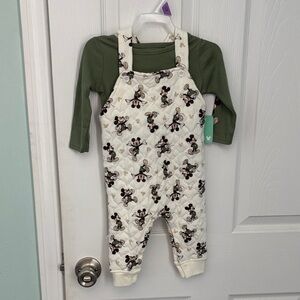 Brand new Mickey Mouse infant overall set size 3 to 6 months.